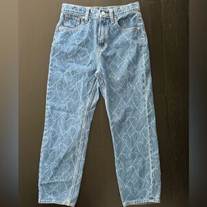 Old Navy Blue Heart Print Kids Jeans